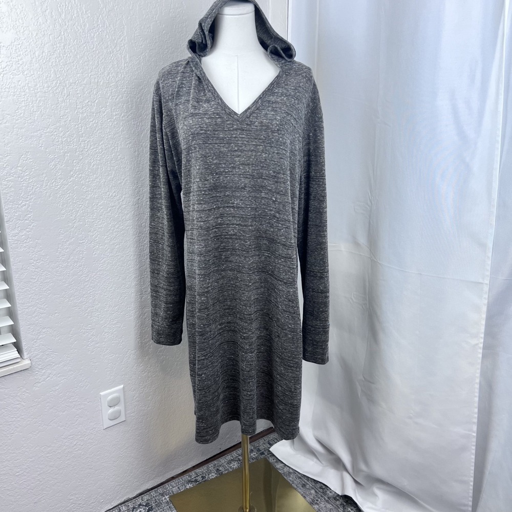 Kuhl Amaranta Hooded Knit Sweater Dress Womens XL Gray Heathered Cozy Travel